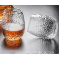 stemless wine glasses with gold rim